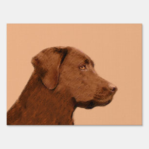 Labrador Retriever (Chocolate) Painting - Dog Art Yard Sign