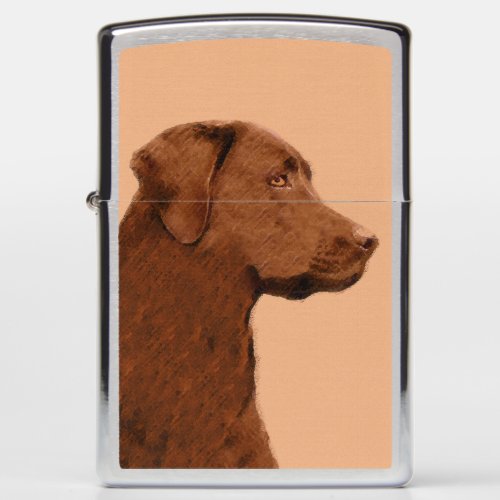 Labrador Retriever Chocolate Painting _ Dog Art Zippo Lighter