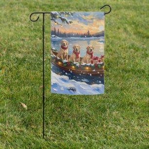 Labrador Retriever Christmas Boat Holiday Garden Flag