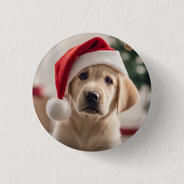 Labrador Retriever Christmas Button (Front)