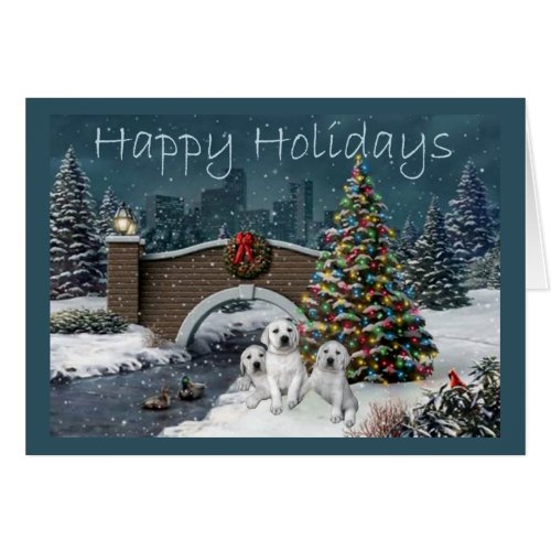 Labrador Retriever  Christmas Card Evening10