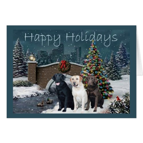 Labrador Retriever  Christmas Card Evening11