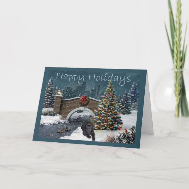Labrador Retriever  Christmas Card Evening8 (Front)