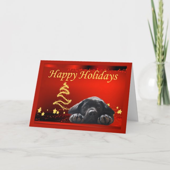 Labrador Retriever  Christmas Card Stars11 (Front)