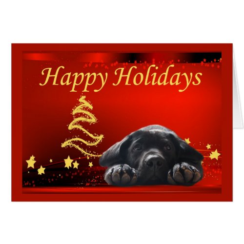 Labrador Retriever  Christmas Card Stars11