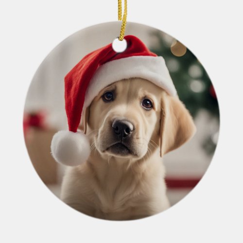 Labrador Retriever Christmas Ceramic Ornament