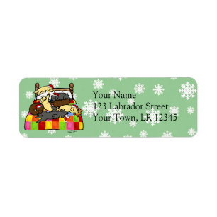 Labrador Retriever Christmas Eve cartoon Label