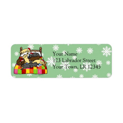 Labrador Retriever Christmas Eve cartoon Label