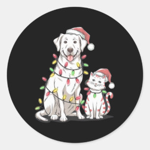 Labrador Retriever Christmas Festive Dog Cat Lover Classic Round Sticker