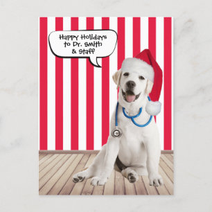 Labrador Retriever Christmas for Veterinarian Postcard