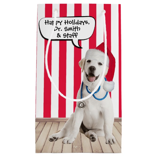 Labrador Retriever Christmas for Veterinarian  Small Gift Bag (Front)