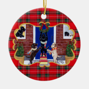 Labrador Retriever Christmas fun Ceramic Ornament