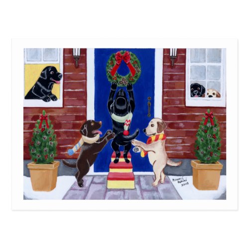 Labrador Retriever Christmas Fun Postcards