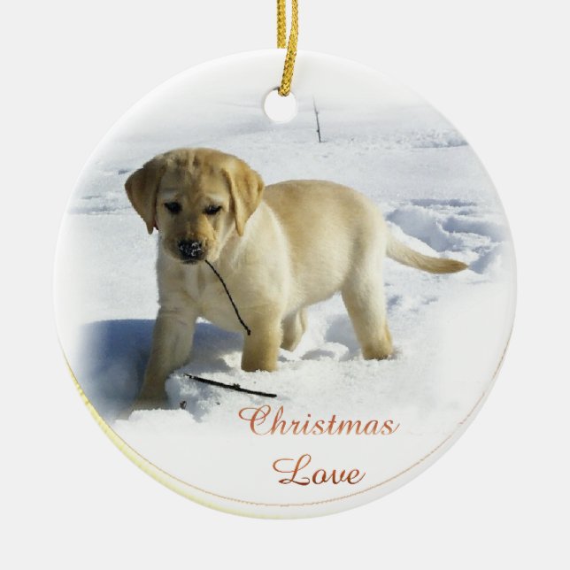 Labrador Retriever Christmas Gifts Ornament (Front)