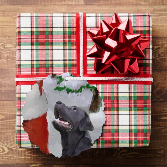 Labrador Retriever Christmas Gifts Ornament Card (Insitu (Gift))