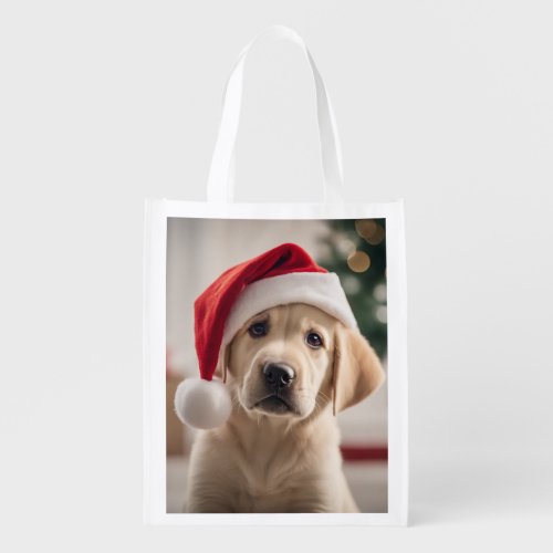 Labrador Retriever Christmas Grocery Bag