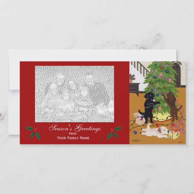 Labrador Retriever Christmas Holiday Card (Front)