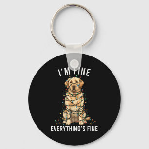 Labrador Retriever Christmas I'm Fine Everything I Keychain
