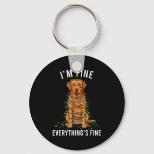 Labrador Retriever Christmas I'm Fine Everything I Keychain
