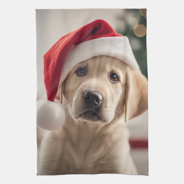 Labrador Retriever Christmas Kitchen Towel (Vertical)