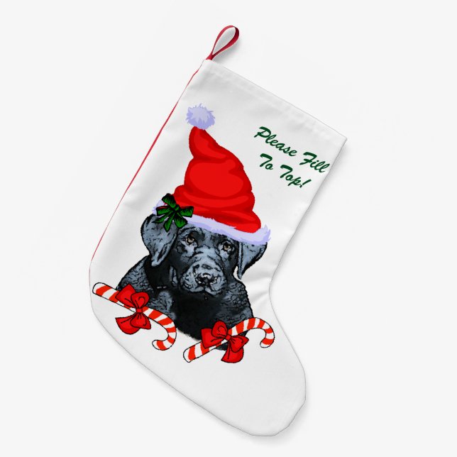 Labrador Retriever Christmas Merry Small Christmas Stocking (Front (Hanging))