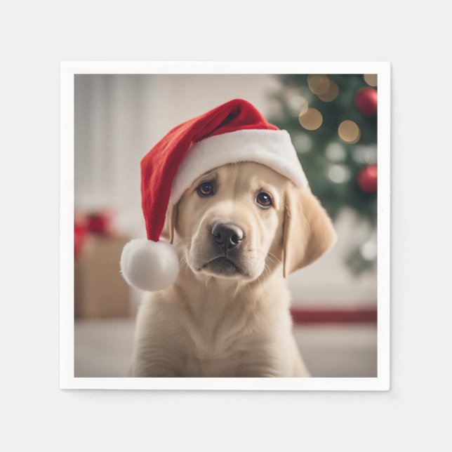 Labrador Retriever Christmas Napkins (Front)