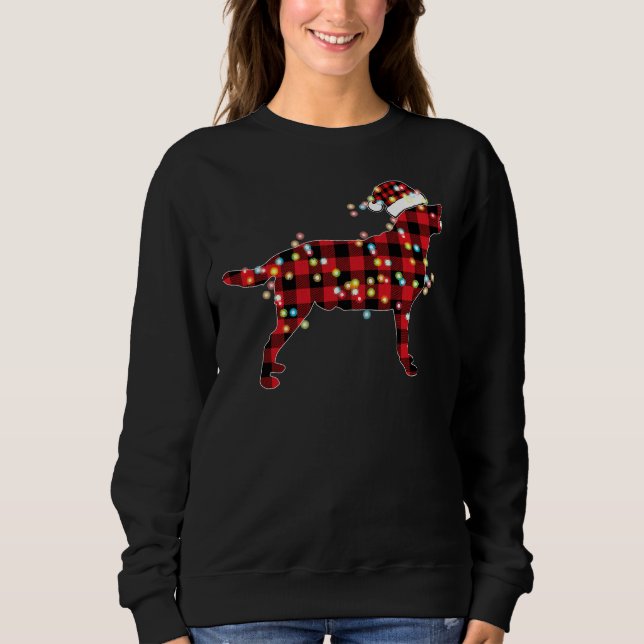Labrador Retriever Christmas Plaid Buffalo Pajamas Sweatshirt (Front)