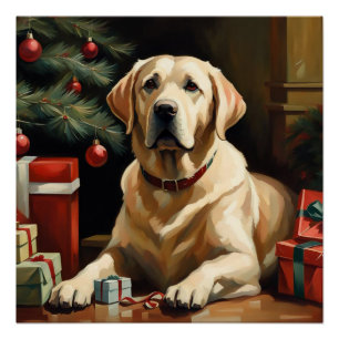 Labrador Retriever Christmas Poster
