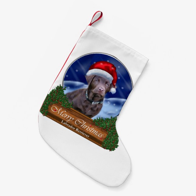 Labrador Retriever Christmas Small Christmas Stocking (Front (Hanging))