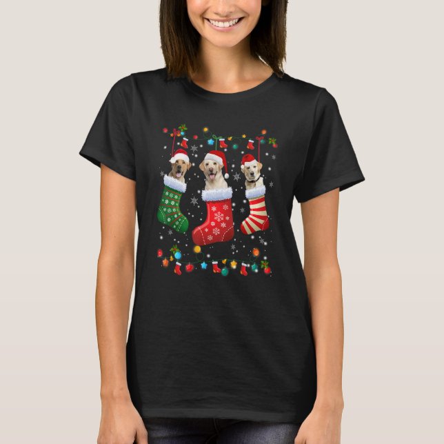 Labrador Retriever Christmas Socks  Xmas Pajama La T-Shirt (Front)