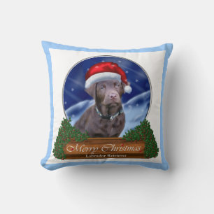 Labrador Retriever Christmas Throw Pillow