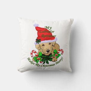 Labrador Retriever Christmas Throw Pillow