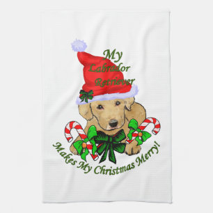 Labrador Retriever Christmas Towel