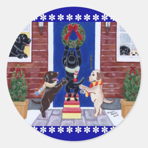 Labrador Retriever Christmas Tree Classic Round Sticker