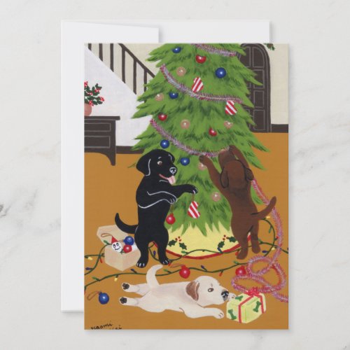 Labrador Retriever Christmas Tree Invitation