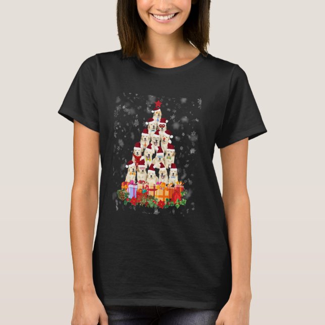 Labrador Retriever Christmas Tree Santa Hat Pajama T-Shirt (Front)
