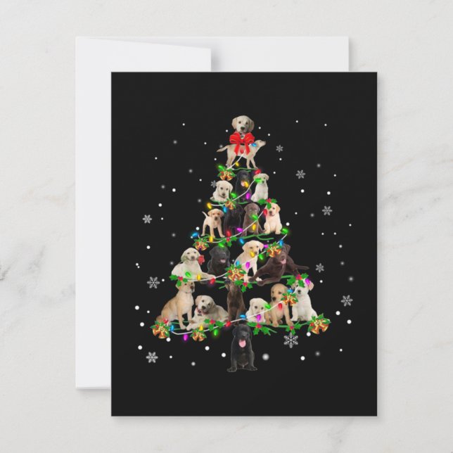 Labrador Retriever Christmas Tree X mas Thank You Card (Front)
