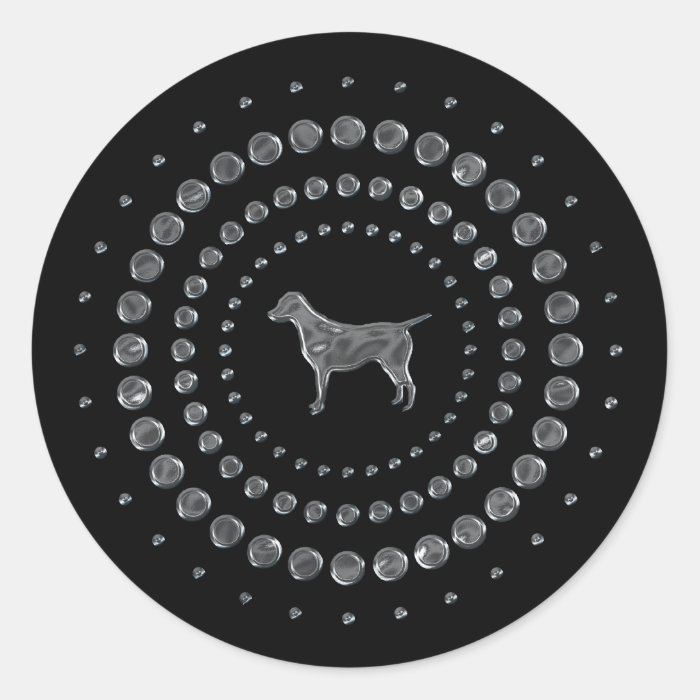 Labrador Retriever Chrome Studs Round Stickers