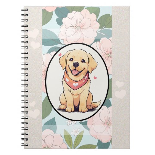 Labrador Retriever classic flowers background Notebook