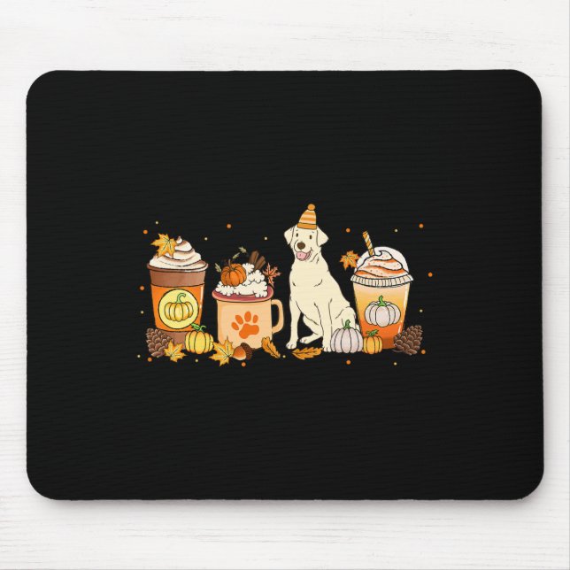 Labrador Retriever Coffee Pumpkin Spice Fall Thank Mouse Pad (Front)