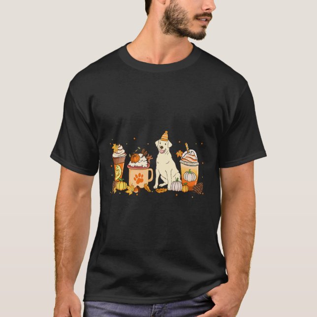 Labrador Retriever Coffee Pumpkin Spice Fall Thank T-Shirt (Front)