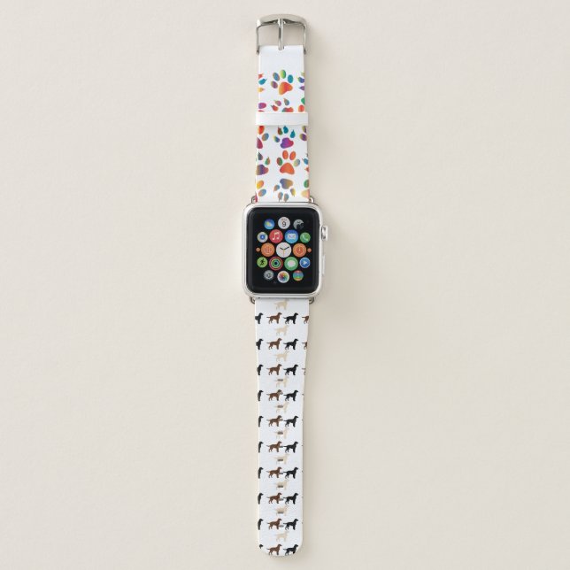 labrador retriever color silhouettes apple watch band (Front)
