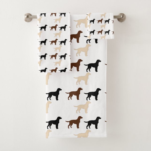 labrador retriever color silhouettes bath towel set (Insitu)