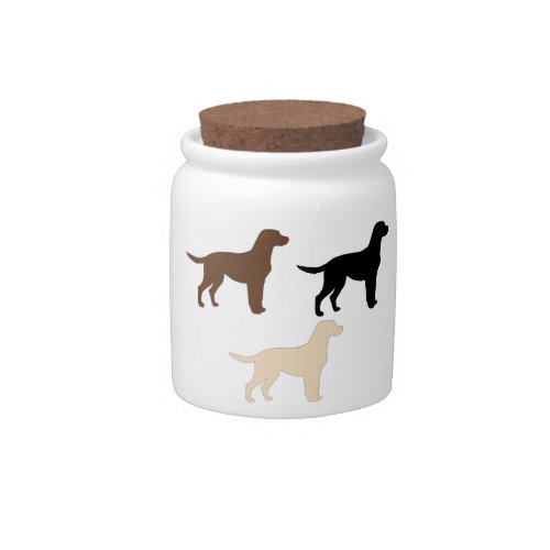 labrador retriever color silhouettes candy jar