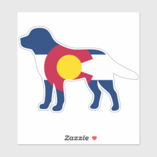 Labrador Retriever Colorado Flag Sticker