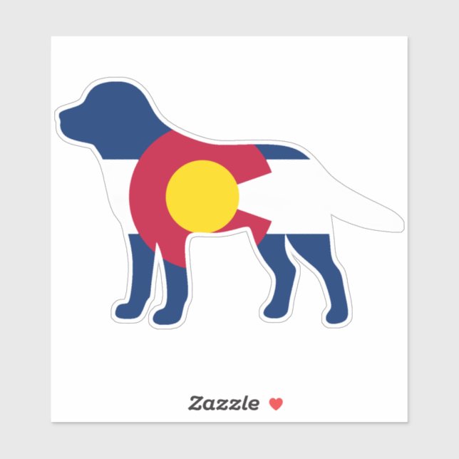 Labrador Retriever Colorado Flag Sticker (Sheet)