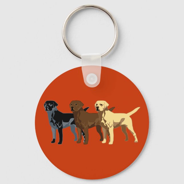 Labrador Retriever colors Keychain (Front)