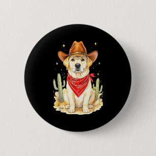 Labrador Retriever Cowboy Dog Western Llabrador Co Button