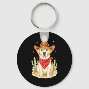 Labrador Retriever Cowboy Dog Western Llabrador Co Keychain