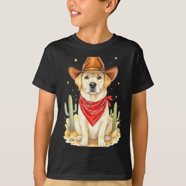 Labrador Retriever Cowboy Dog Western Llabrador Co T-Shirt (Front)